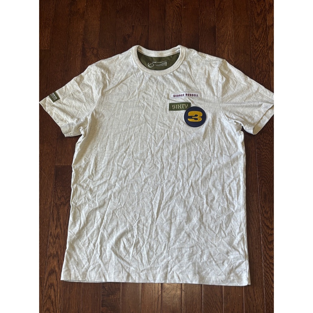 Mercedes AMG Petronas F1 George Russell 63 T-Shirt Gray Mens Large Official L